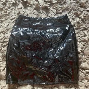 Latex mini skirt